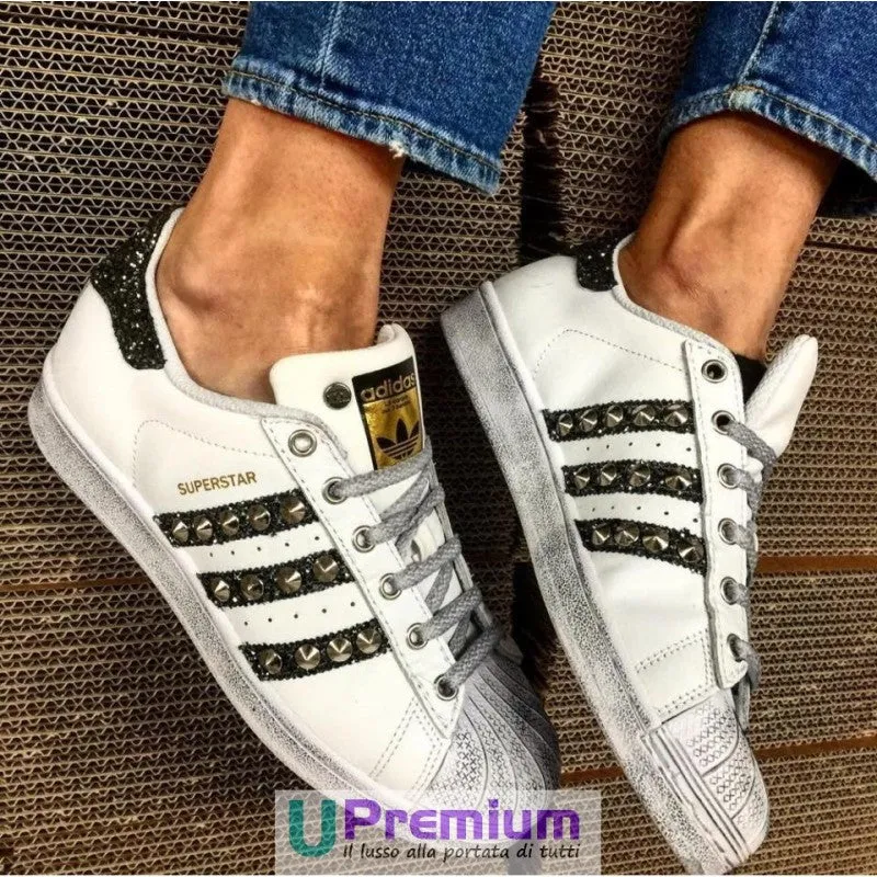 Adidas Superstar Glitter Borchie Vintage [Prodotto Customizzato]