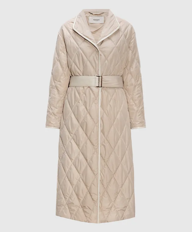 Agnona Cappotto trapuntato beige TH0612XU6012