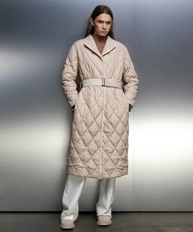 Agnona Cappotto trapuntato beige TH0612XU6012