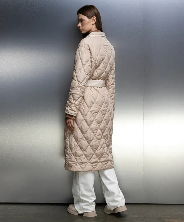 Agnona Cappotto trapuntato beige TH0612XU6012
