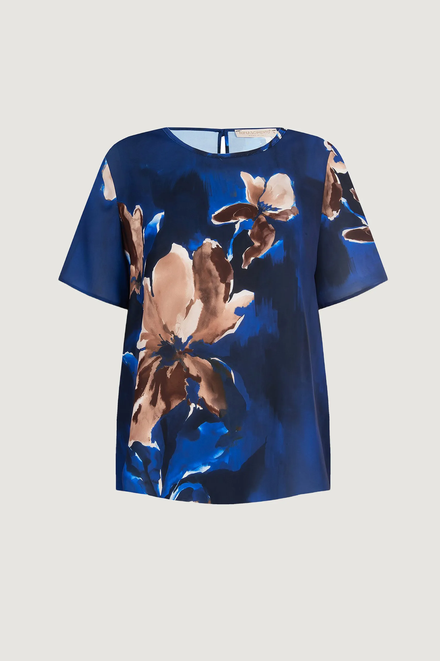 Blusa manica corta Rinascimento rewi floreale Azzurro