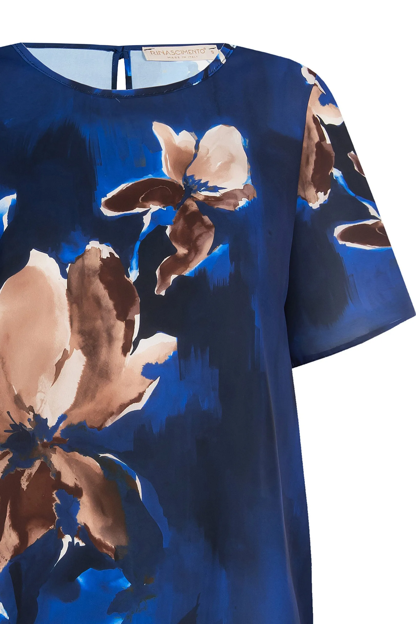 Blusa manica corta Rinascimento rewi floreale Azzurro