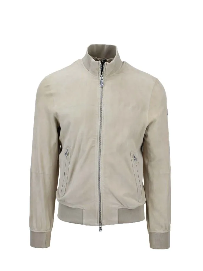 Bomber in pelle scamosciata