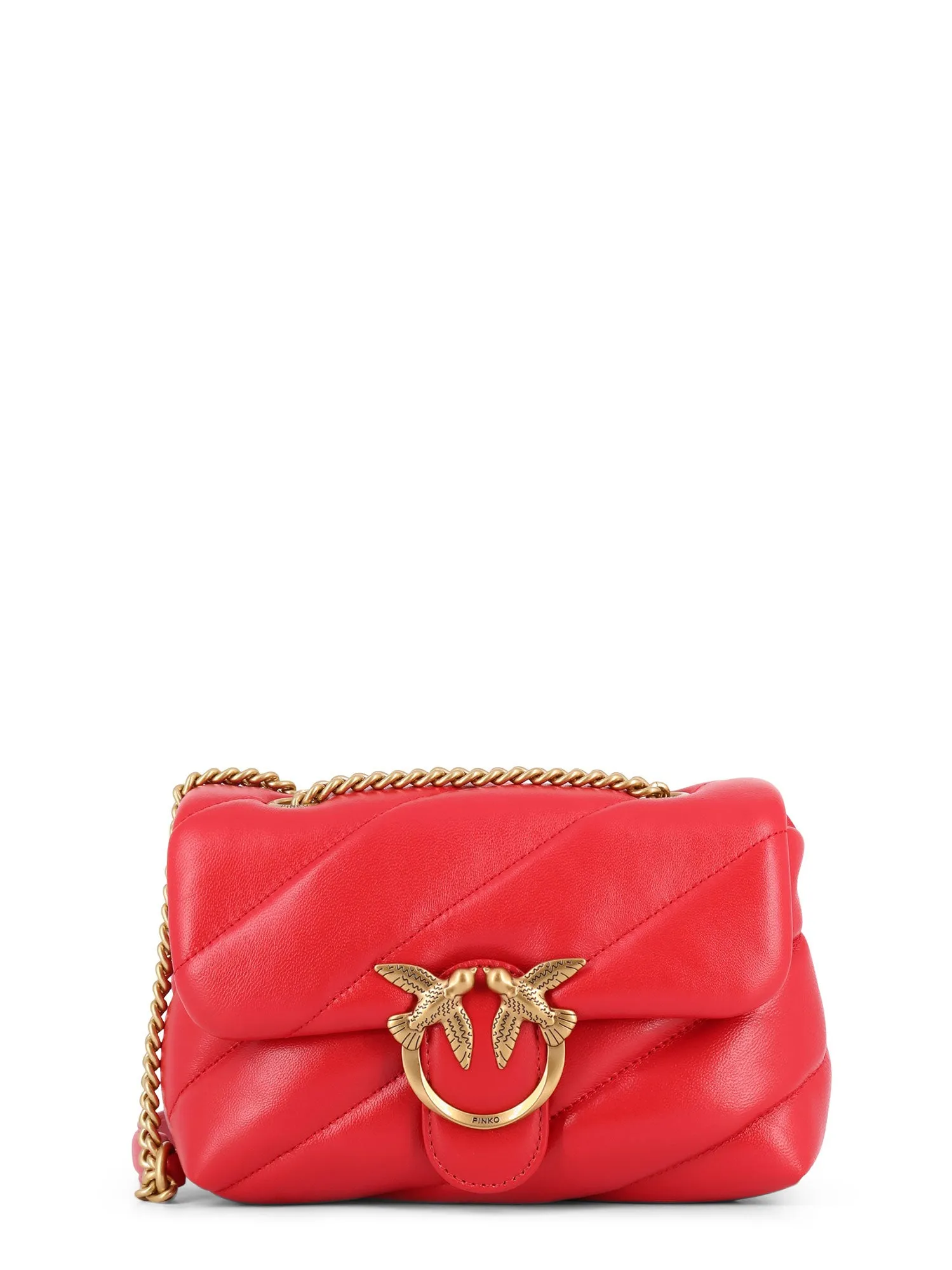 Borsa a tracolla in pelle matelassé con iconica fibbia Love Birds