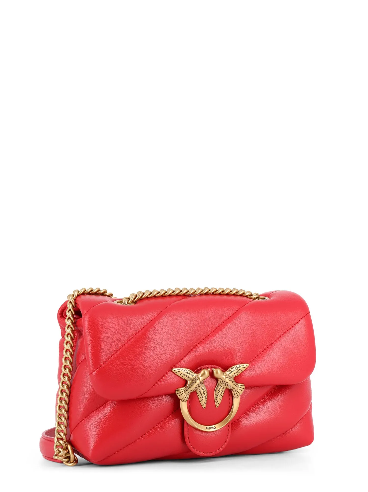 Borsa a tracolla in pelle matelassé con iconica fibbia Love Birds