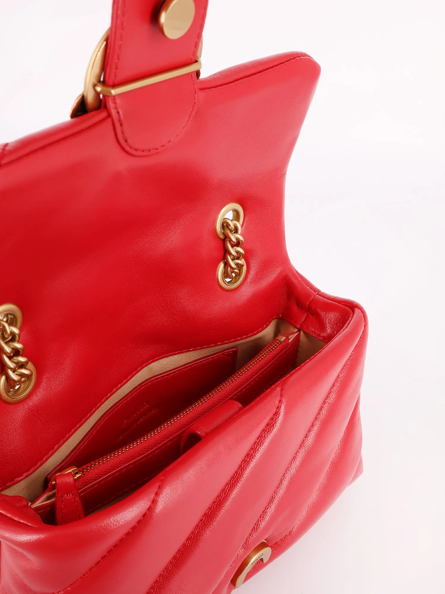 Borsa a tracolla in pelle matelassé con iconica fibbia Love Birds
