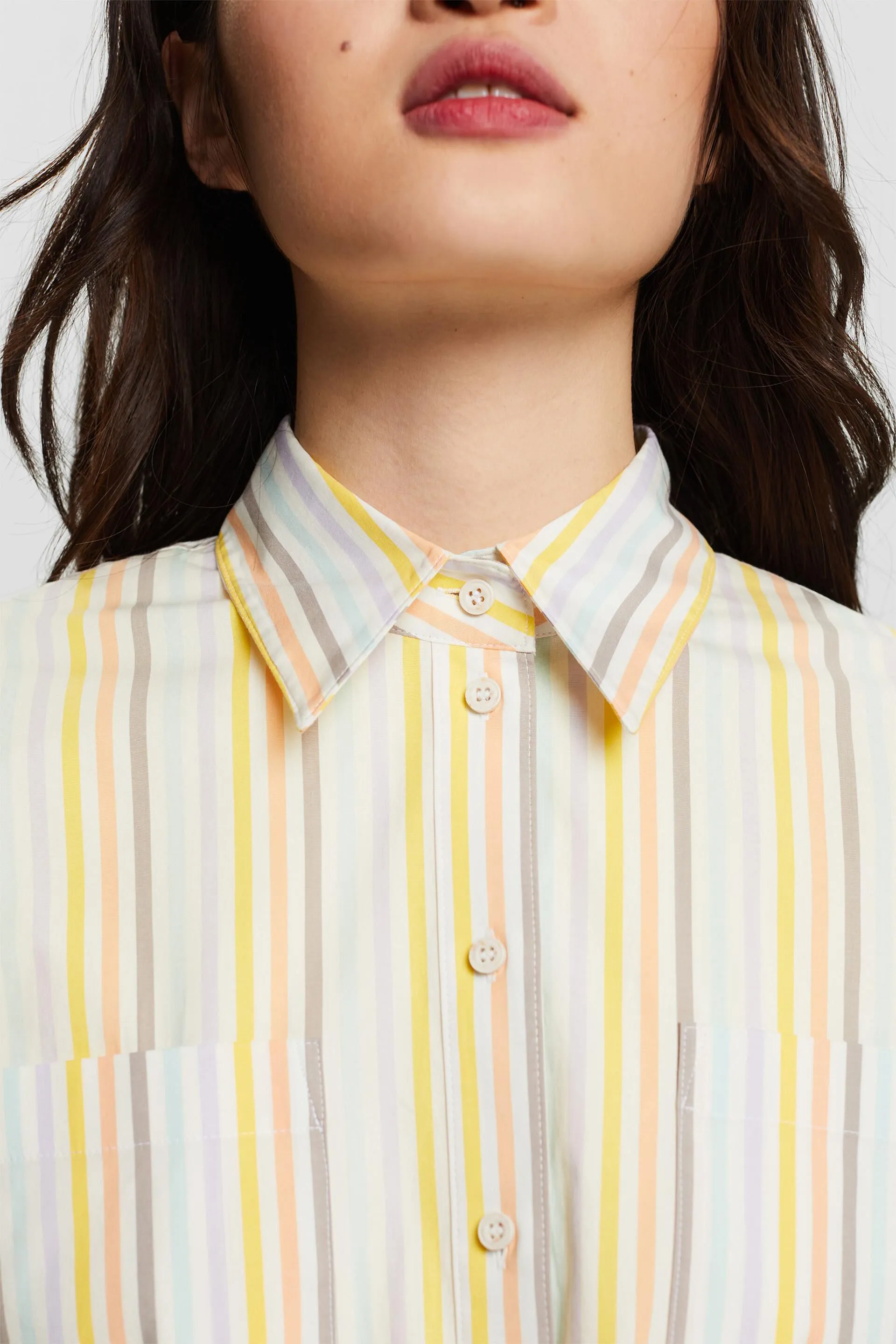 Camicia a righe oversize con colletto button down