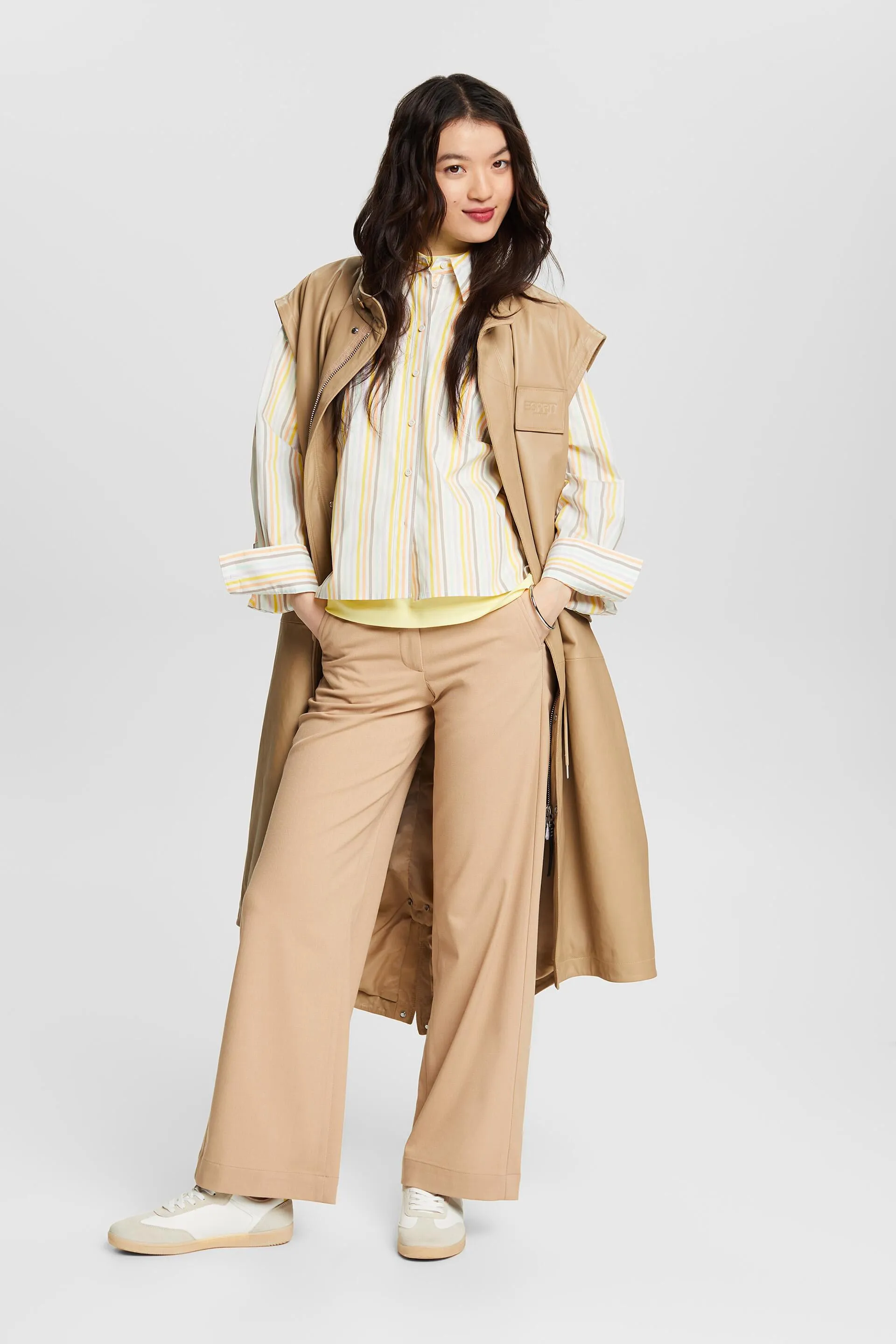 Camicia a righe oversize con colletto button down