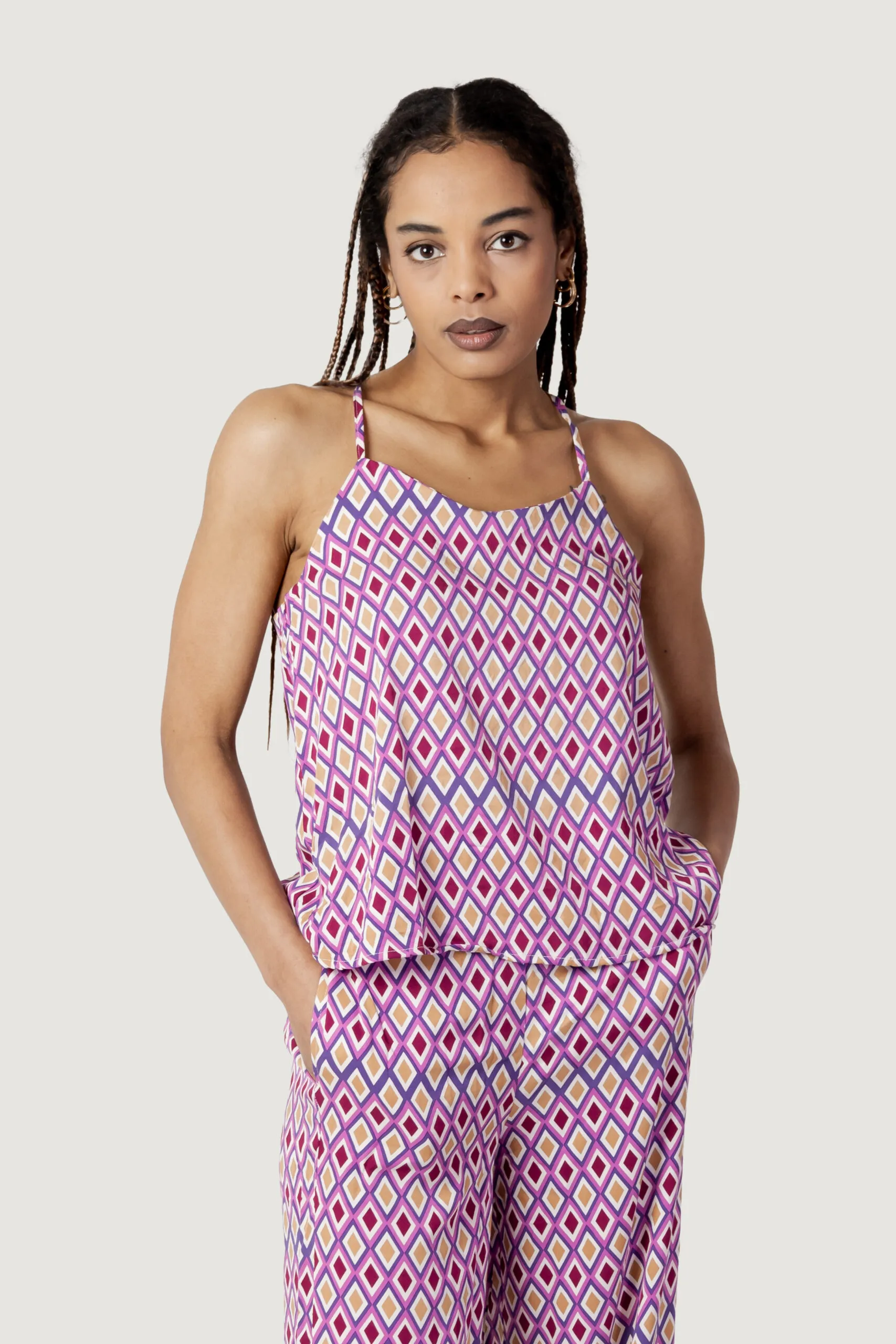 Canotta Only onlalma life vis cyrus singlet aop ptm  Rosa