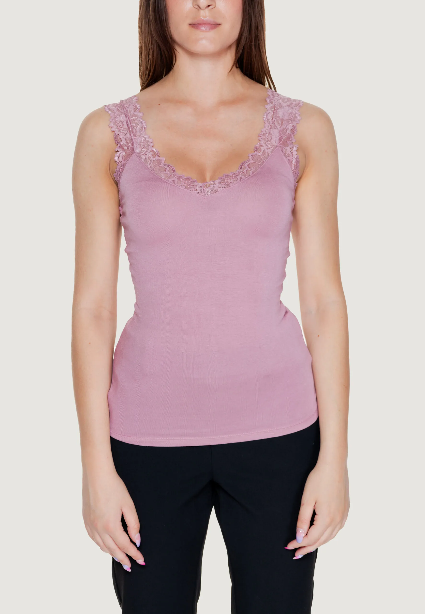 Canotta Vero Moda VMROSA SL TOP GA JRS NOOS Rosa Antico
