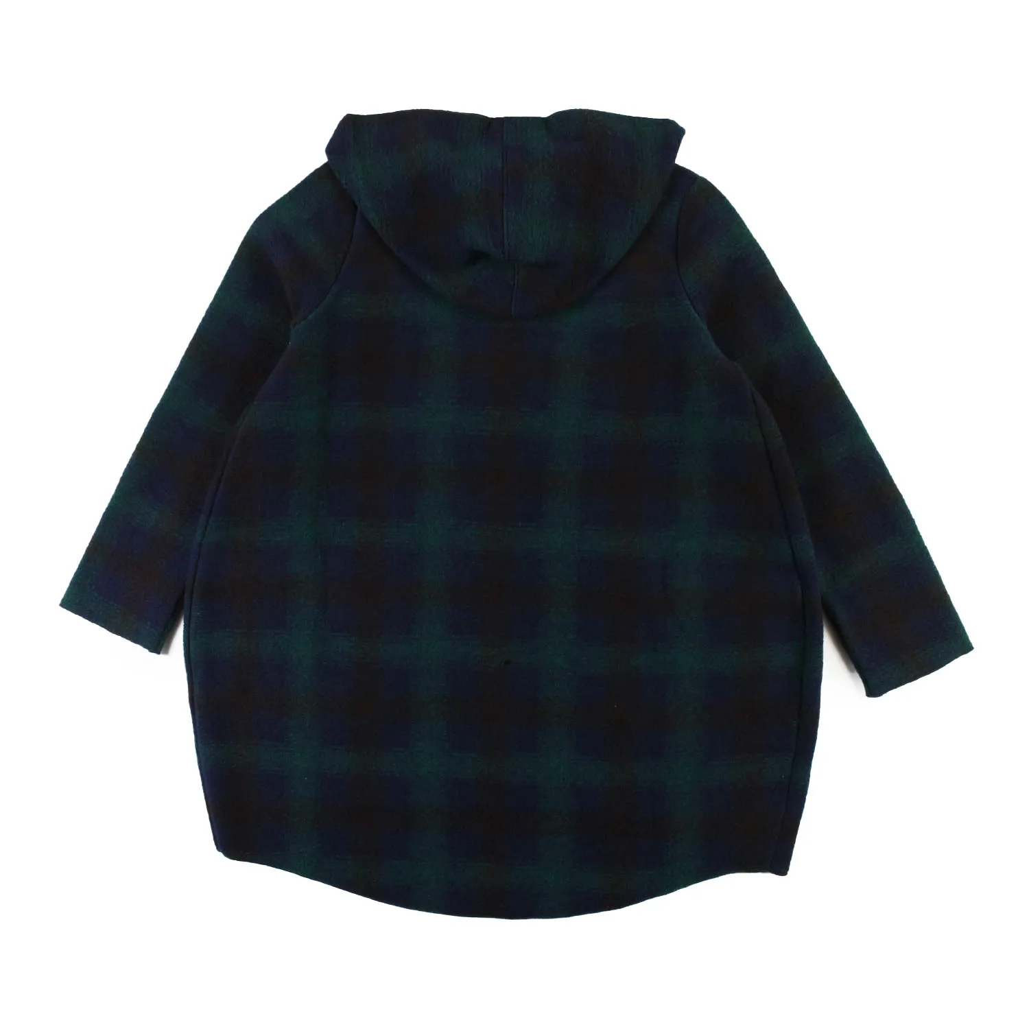 Cappotto Angel Verde E Blu A Quadri Con Cappuccio
