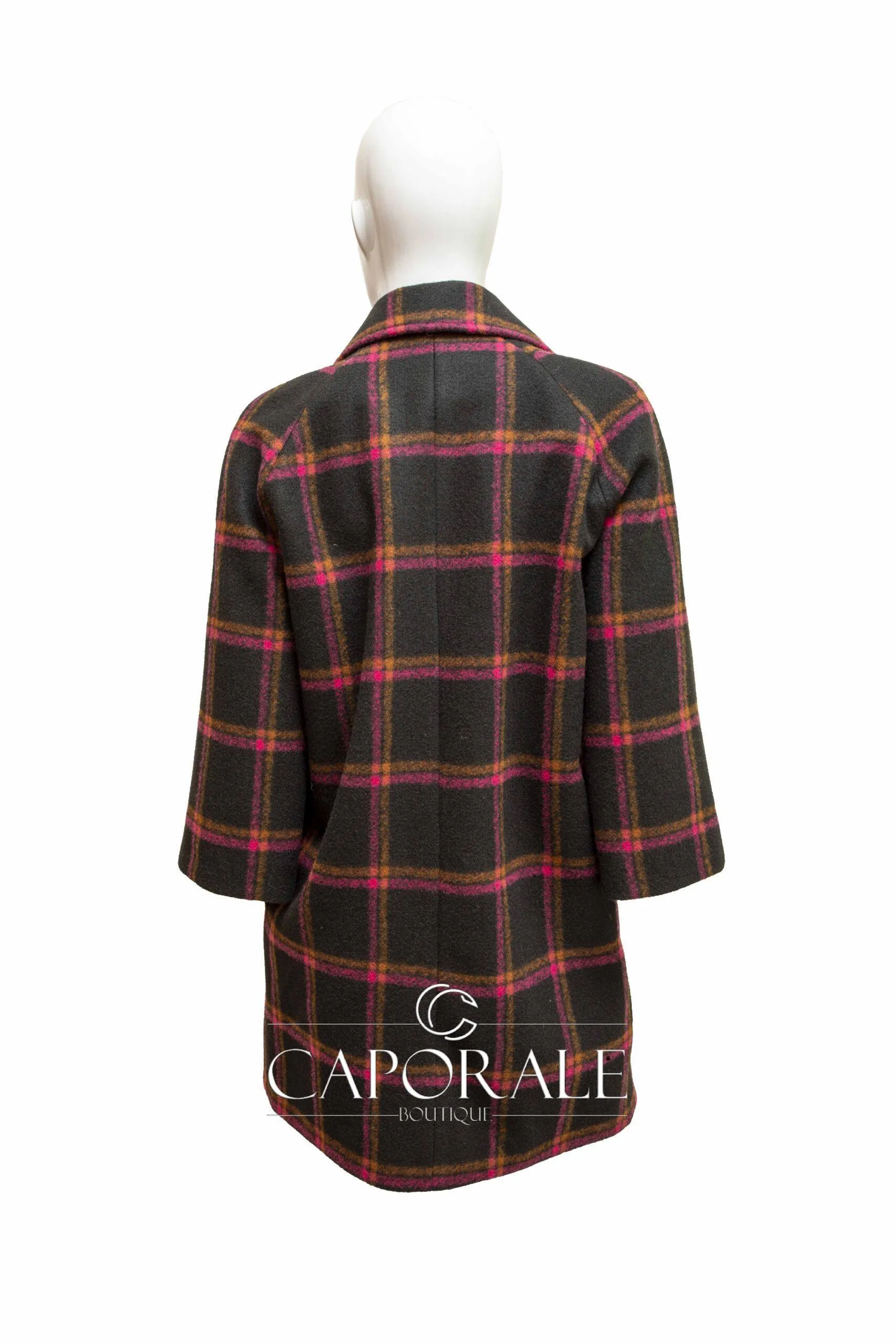Cappotto donna doppio petto Cannella 108045 scozzese