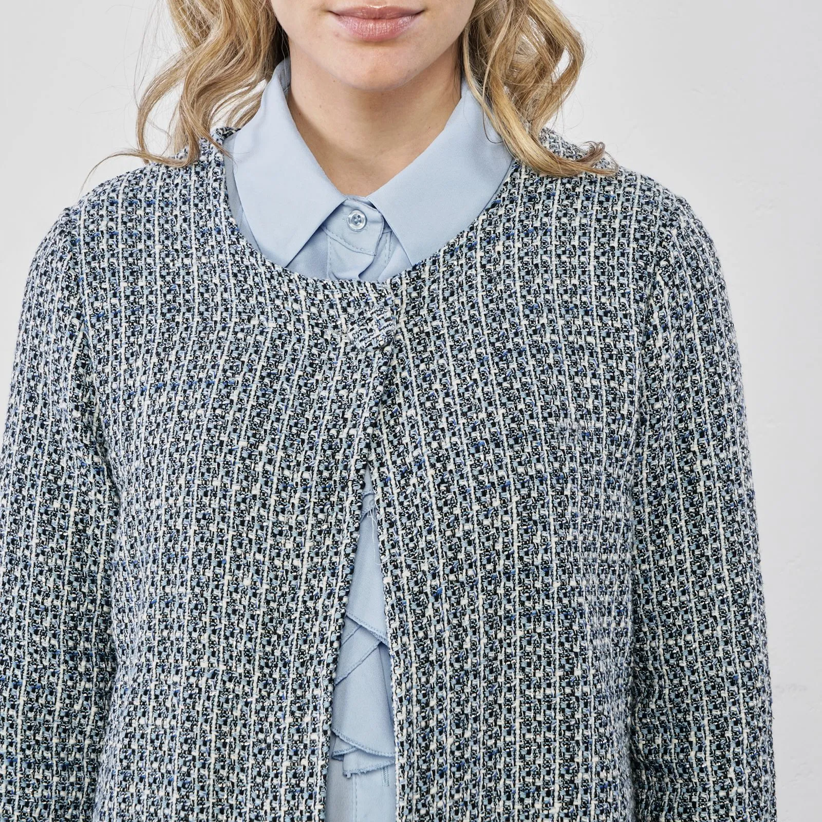 Cappotto leggero azzurro con maniche 3/4