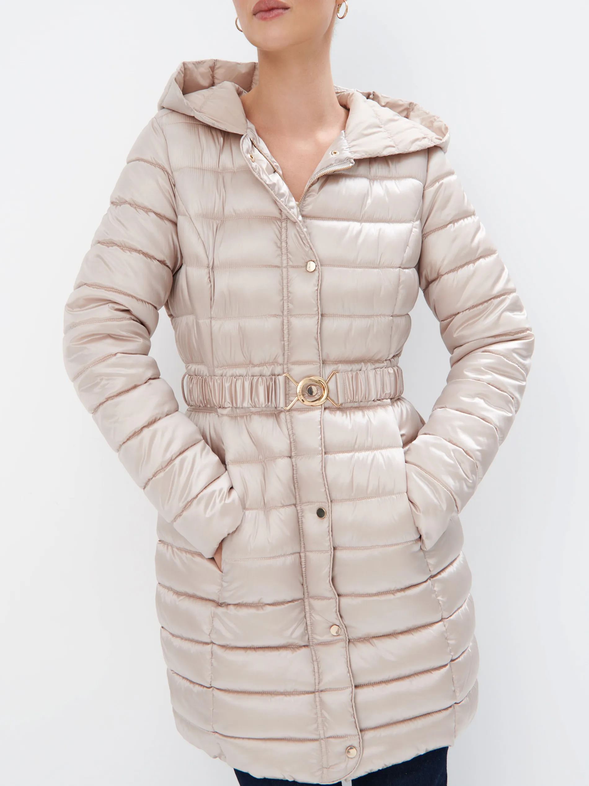 Cappotto trapuntato con cappuccio
