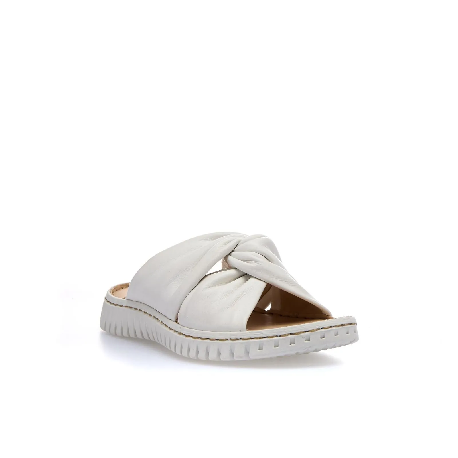 Ciabatte casual bianche in pelle