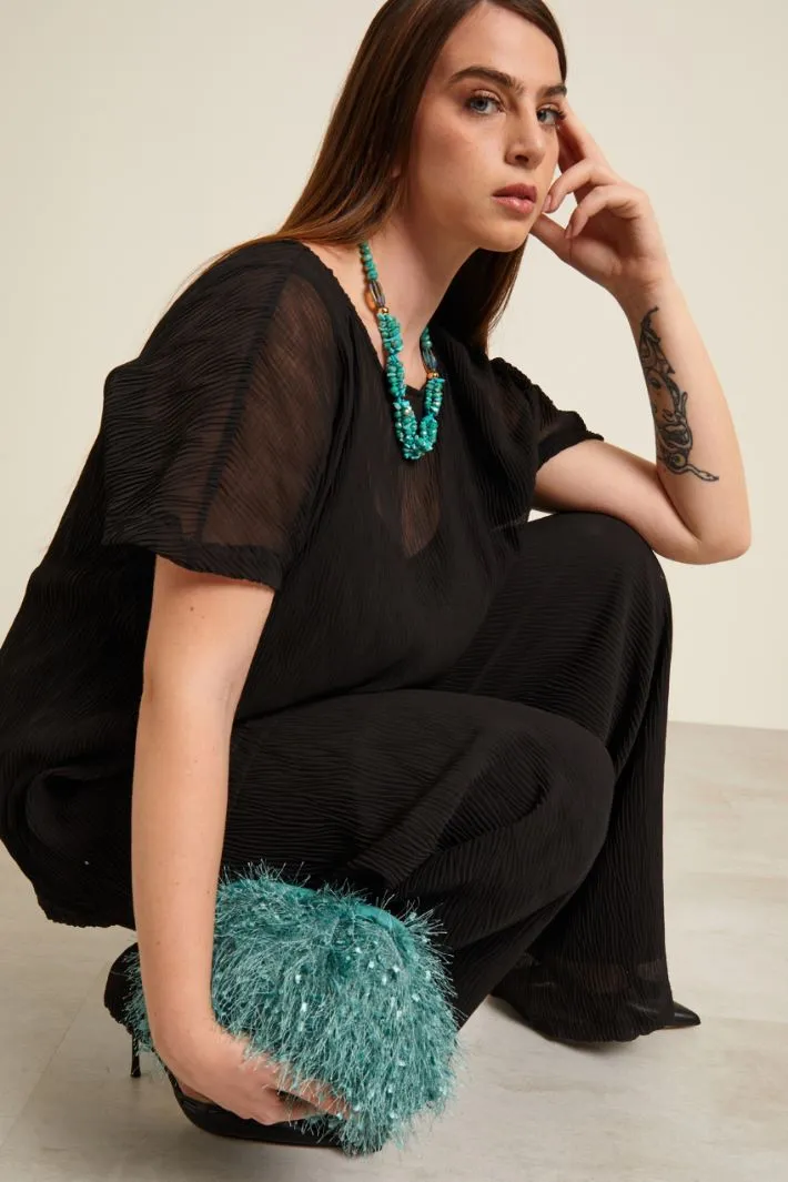 Clutch con piume