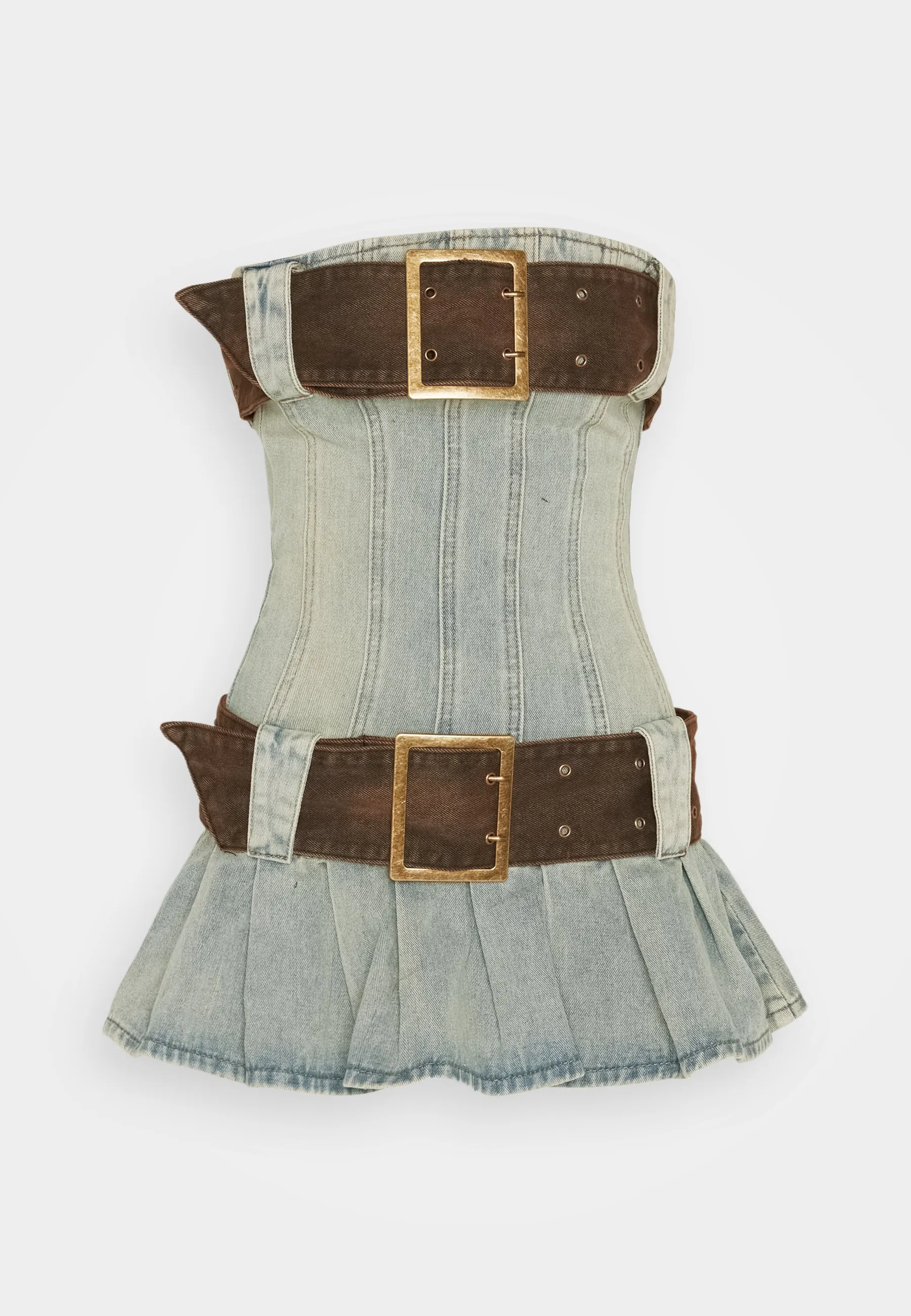 CORSET MINI KILT DRESS - Vestito di jeans