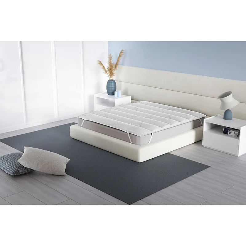 DATEX Topper imbottito e trapuntato linea Bioceramica, grigio chiaro