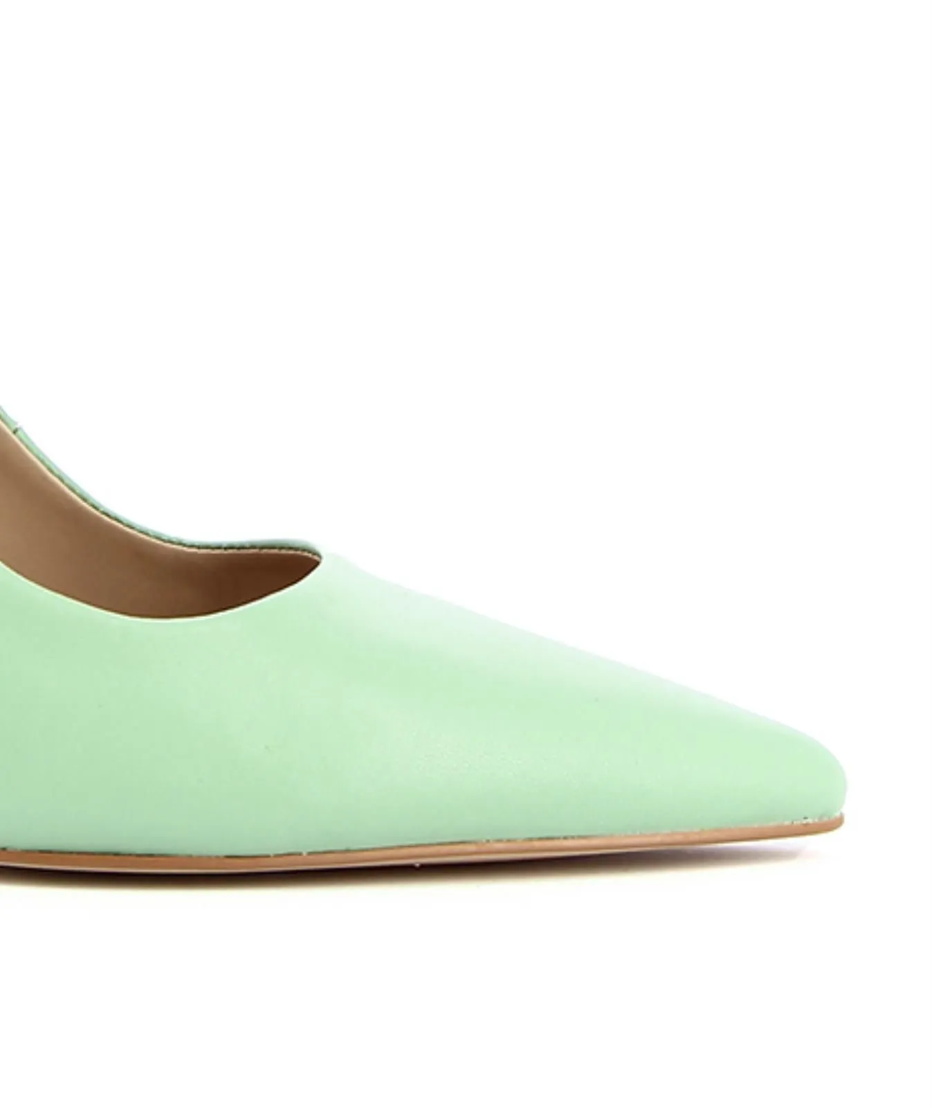 Decolletè slingback verde in pelle