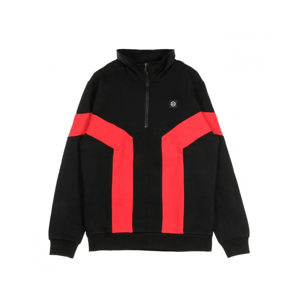 FELPA COLLO ALTO GRAVITY HALF ZIP BLACK/RED