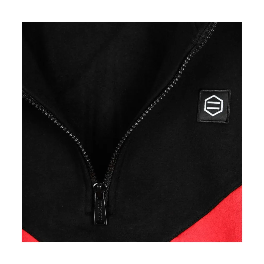 FELPA COLLO ALTO GRAVITY HALF ZIP BLACK/RED