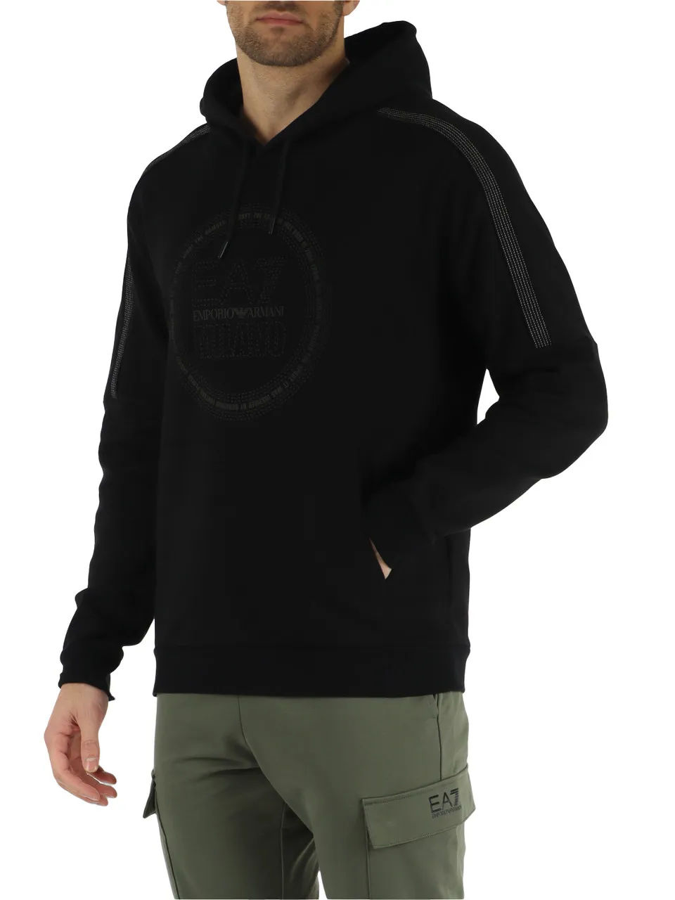 Felpa con cappuccio in cotone garzato