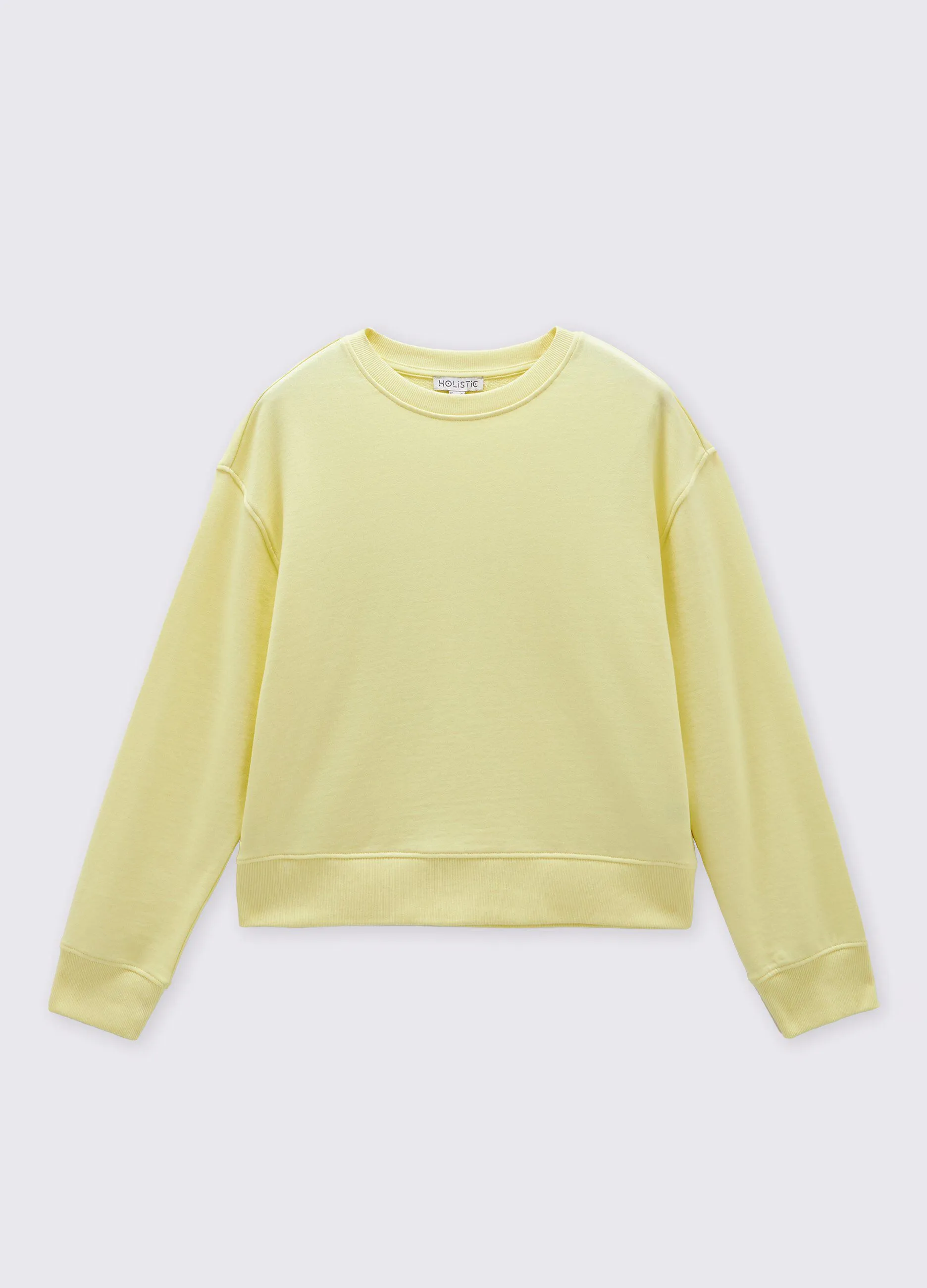 Felpa girocollo in cotone garzato donna