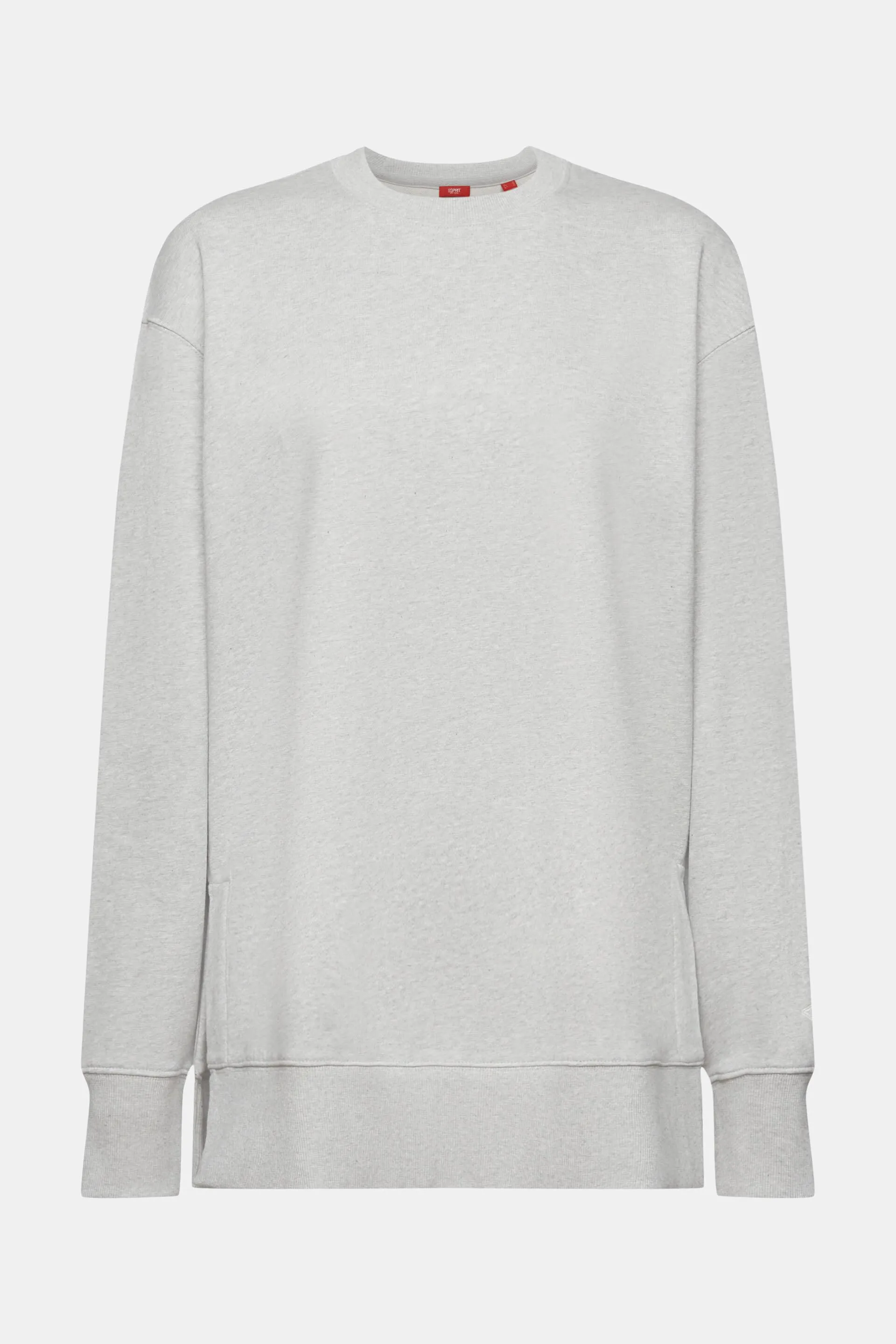 Felpa girocollo oversize con spacchetti sull’orlo