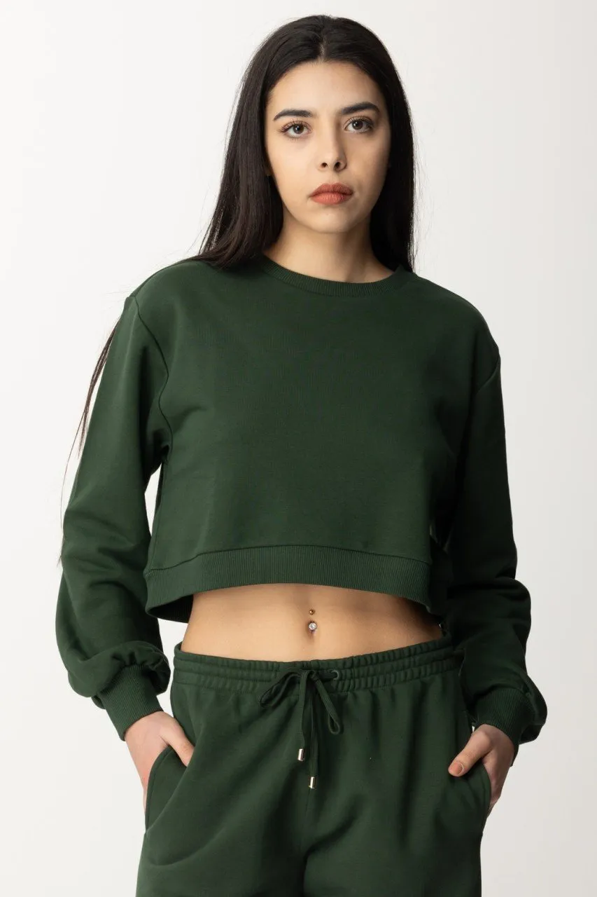 Felpa in cotone crop Tuscany Green