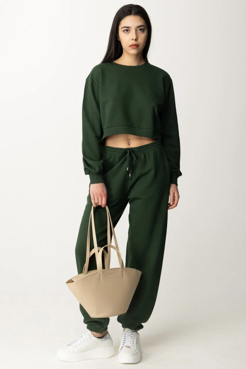 Felpa in cotone crop Tuscany Green