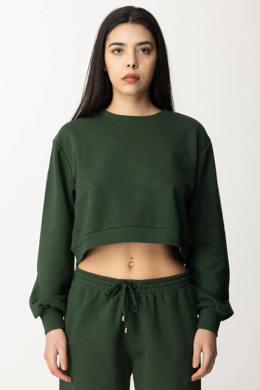 Felpa in cotone crop Tuscany Green