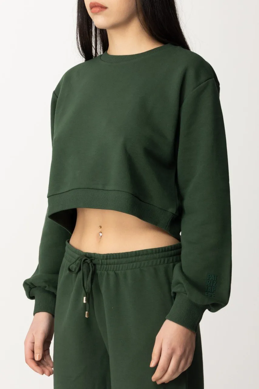 Felpa in cotone crop Tuscany Green