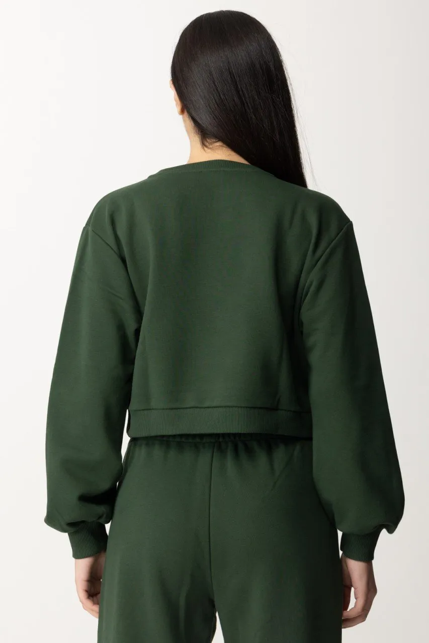 Felpa in cotone crop Tuscany Green