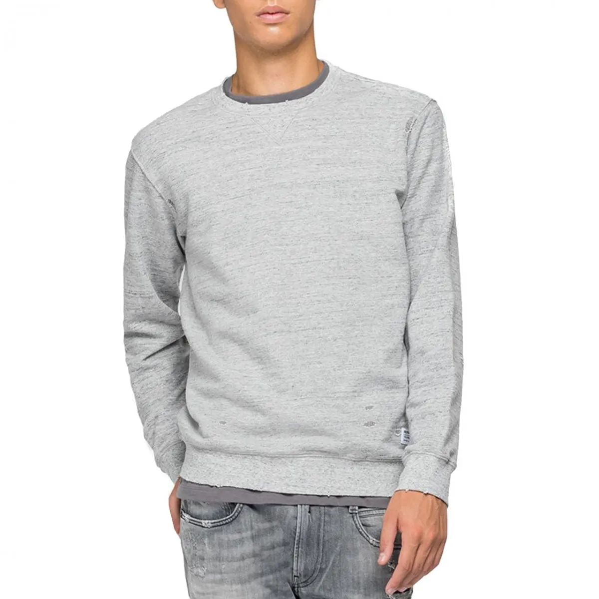 Felpa In Cotone Replay Essential, Grigio