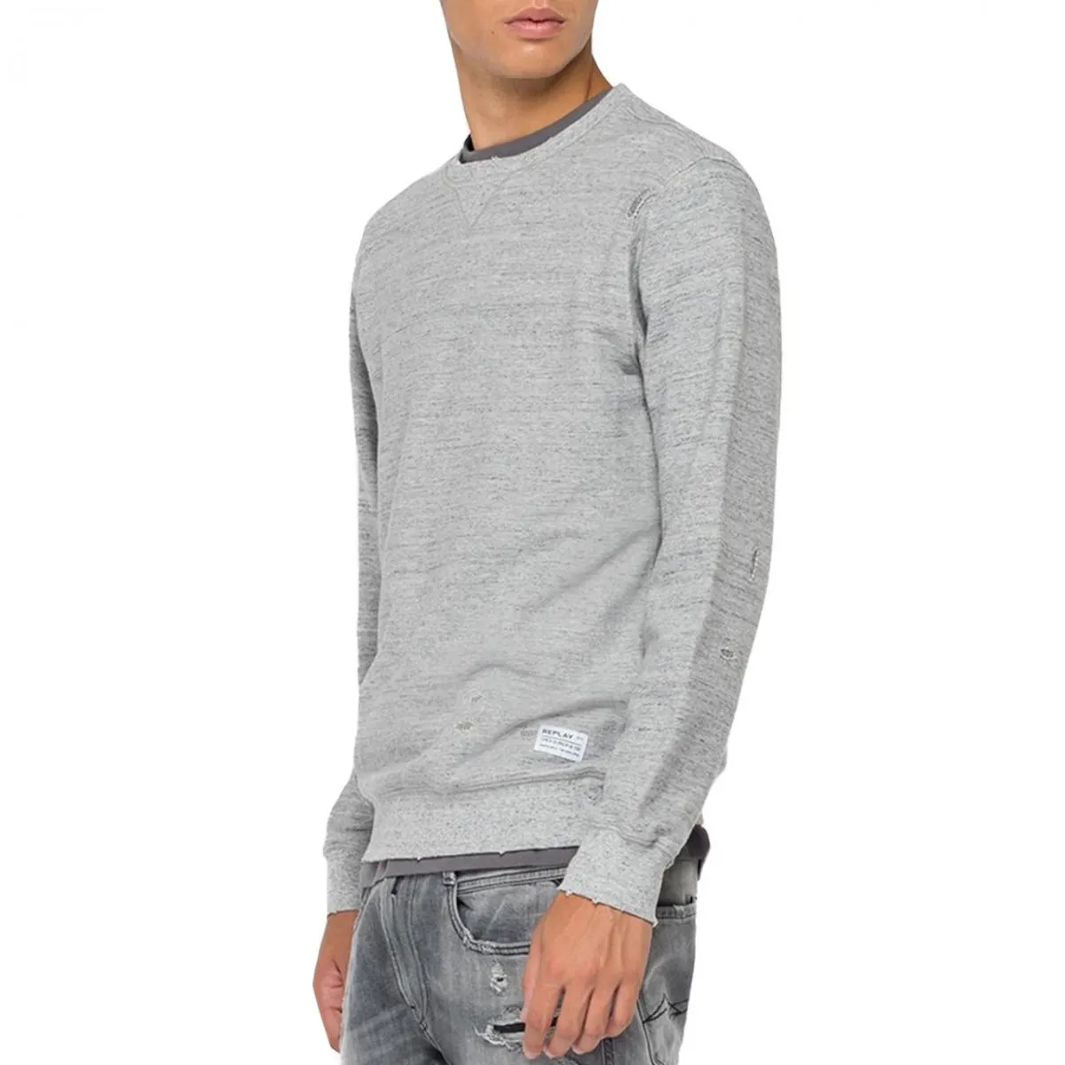Felpa In Cotone Replay Essential, Grigio