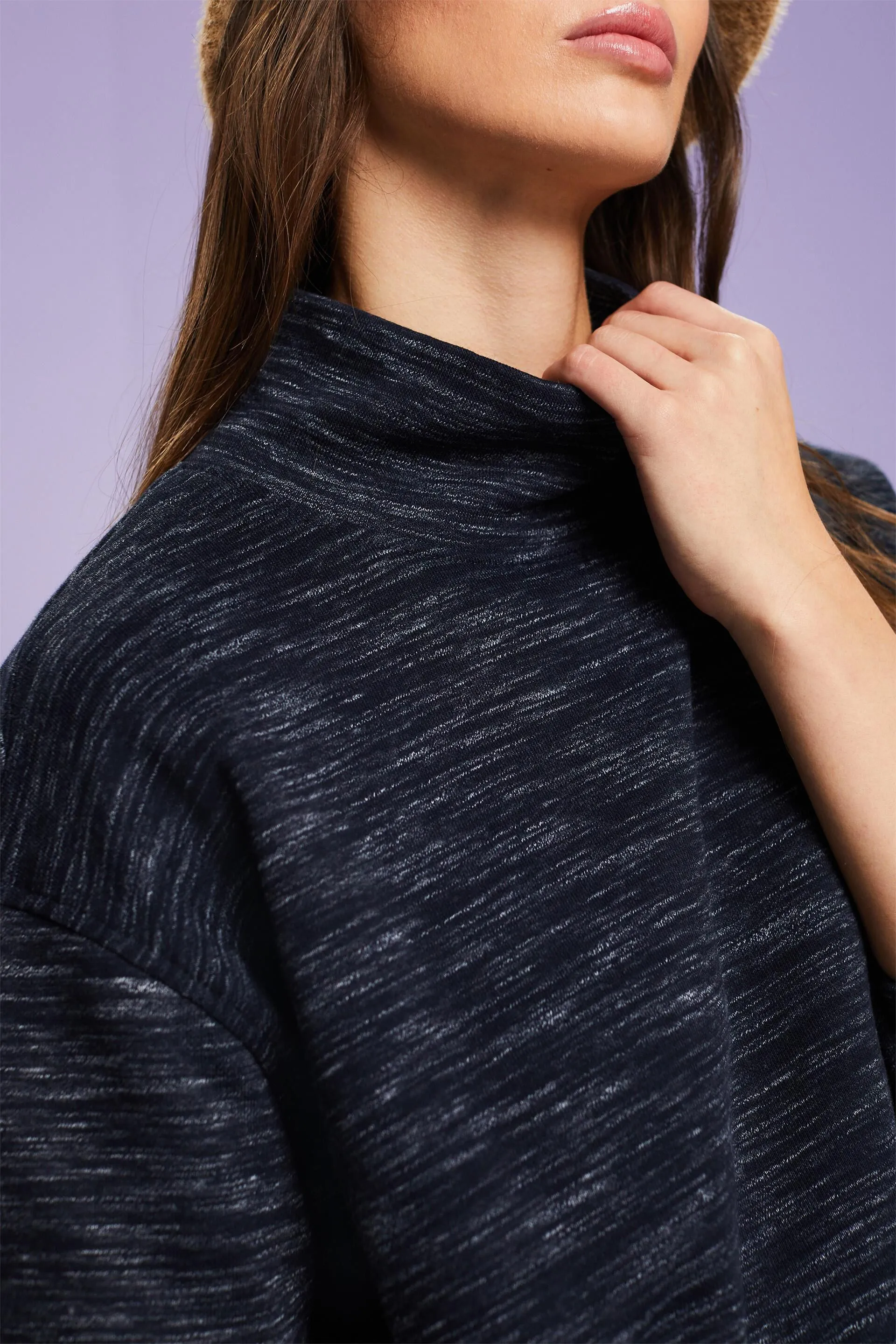 Felpa in misto cotone con collo alto