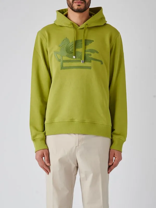 Felpa uomo Etro in cotone Verde Acido