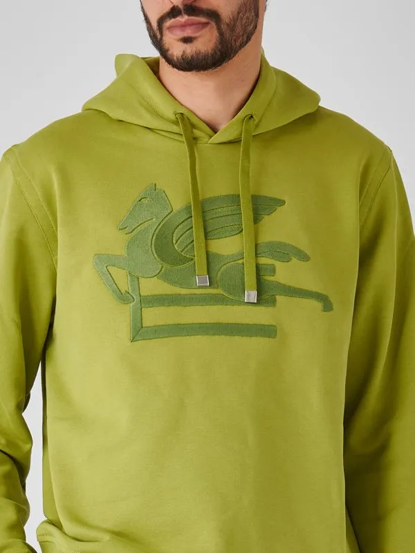 Felpa uomo Etro in cotone Verde Acido