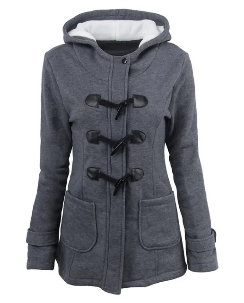 Giacche basic da donna Cappotto cammello Primavera Autunno Cappotto da donna Cerniera Bottone in corno Capispalla Giacca Cappott