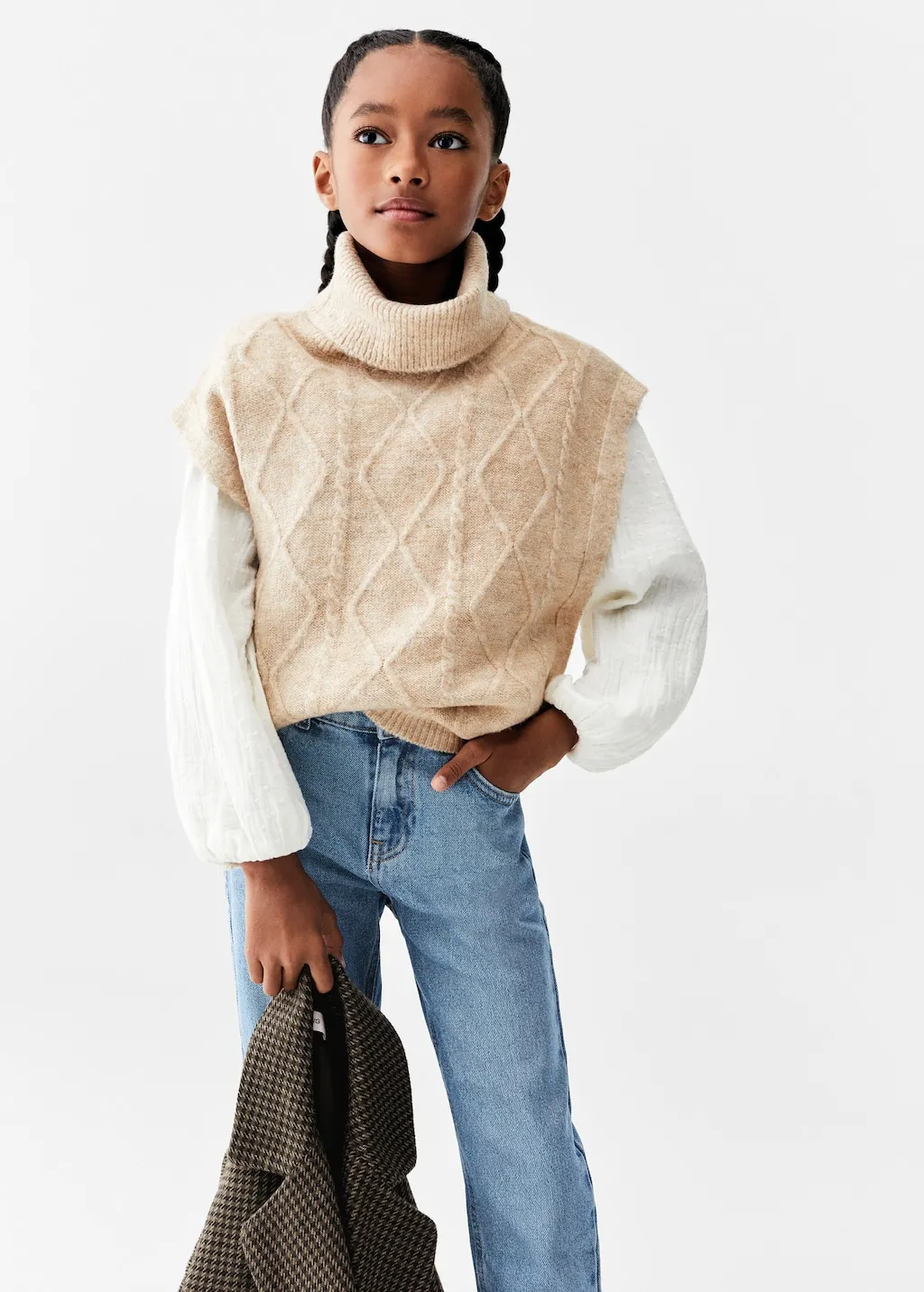 Gilet maglia collo alto