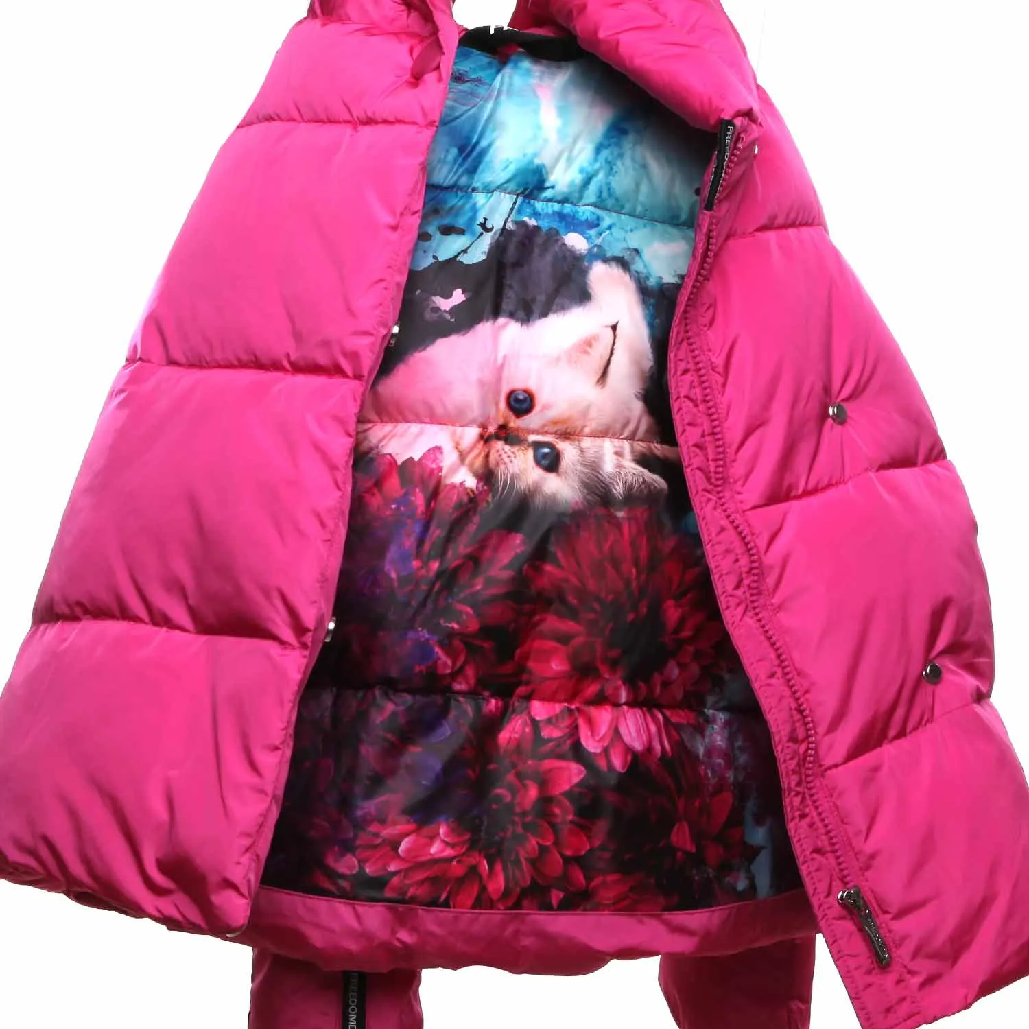 Giubbino Trapuntato Magenta Fluo Bambina E Teen