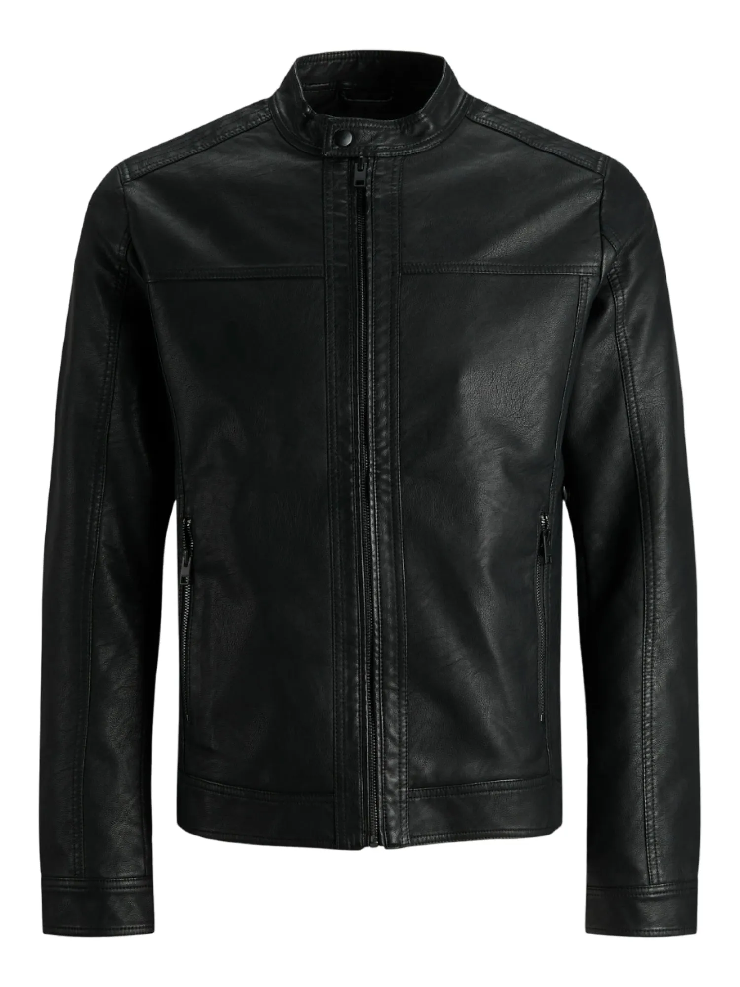 Jack&Jones giubbino biker in ecopelle nero