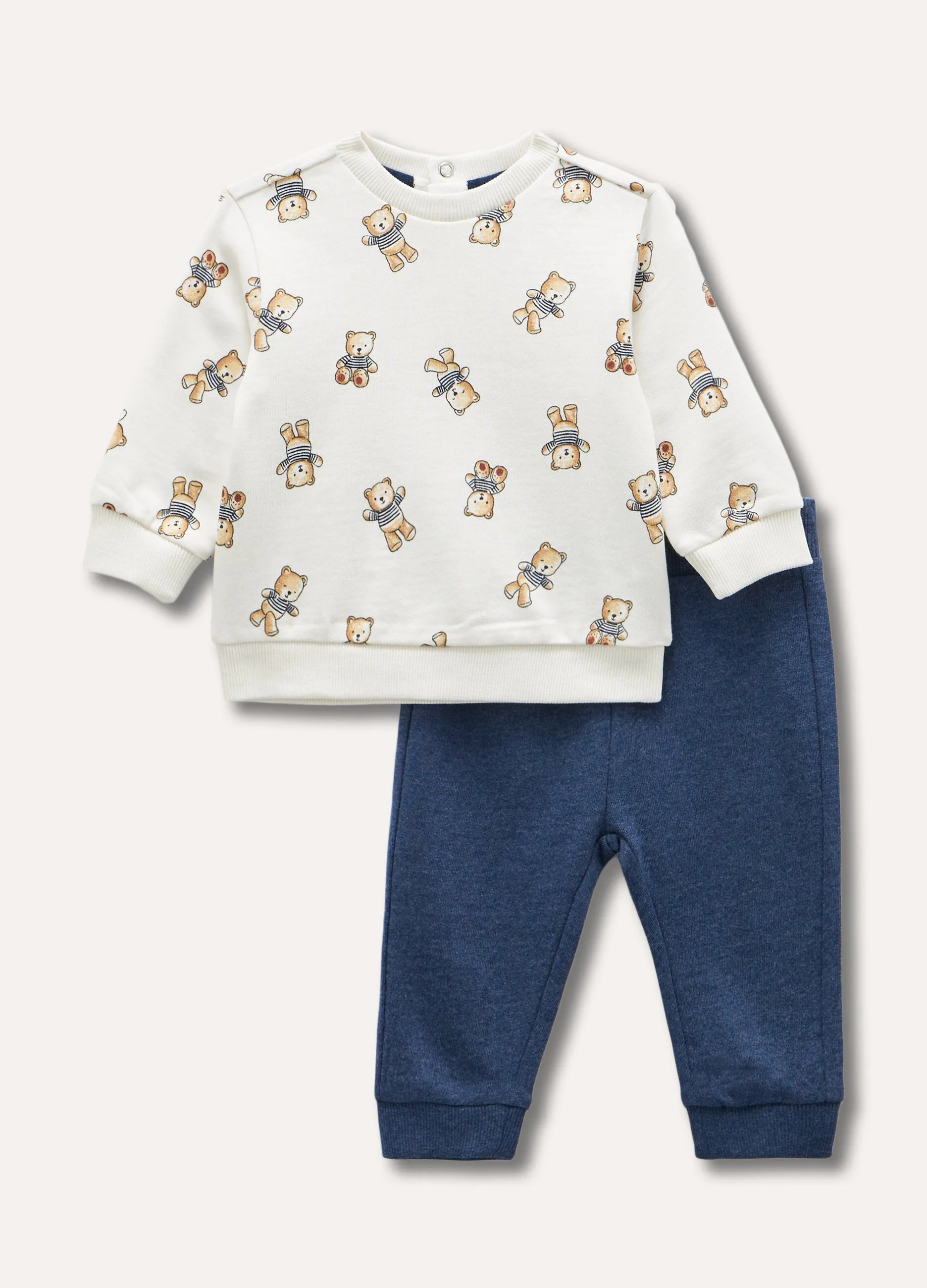 Jogging set in felpa di cotone neonato