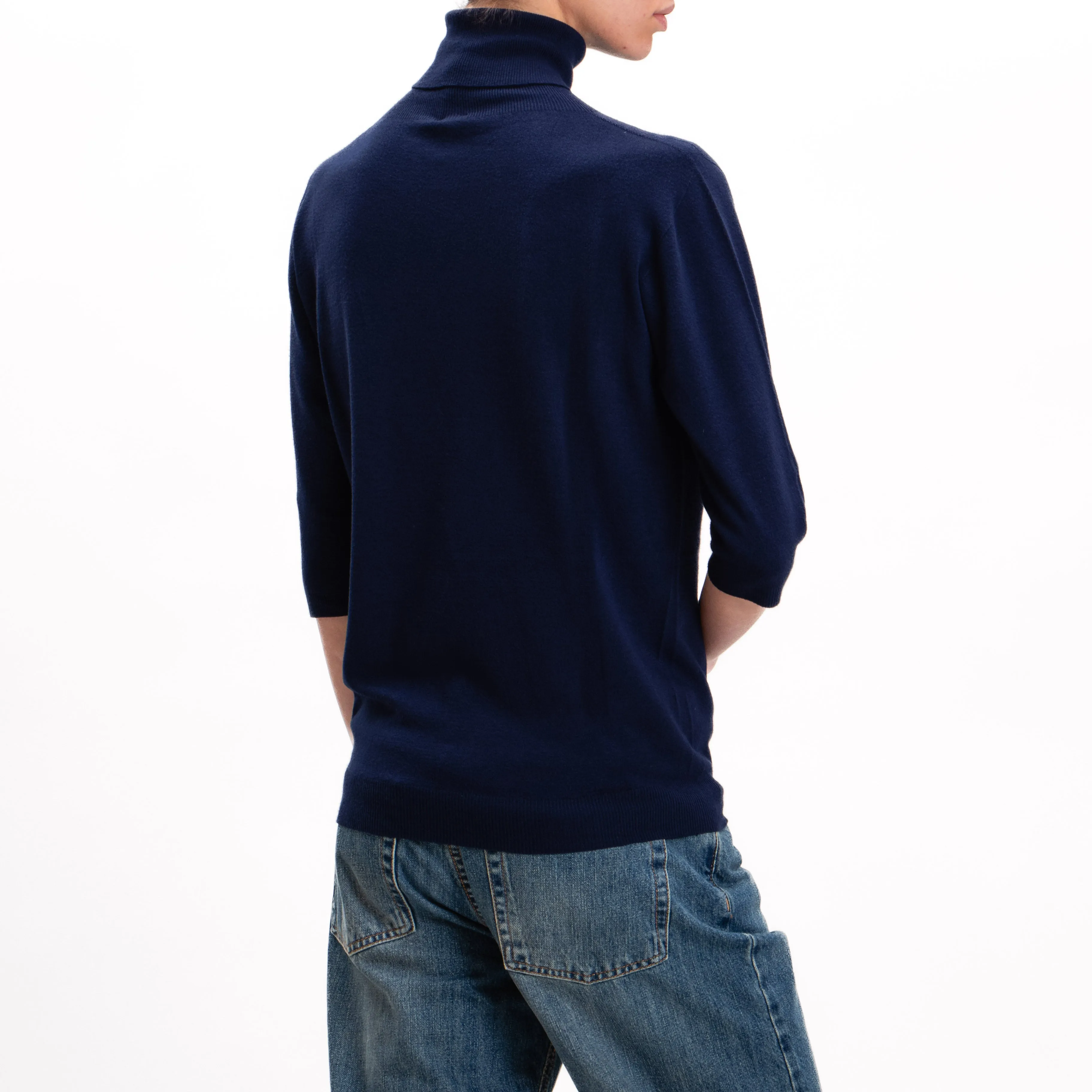 Kontatto-Maglia collo alto manica corta - blu