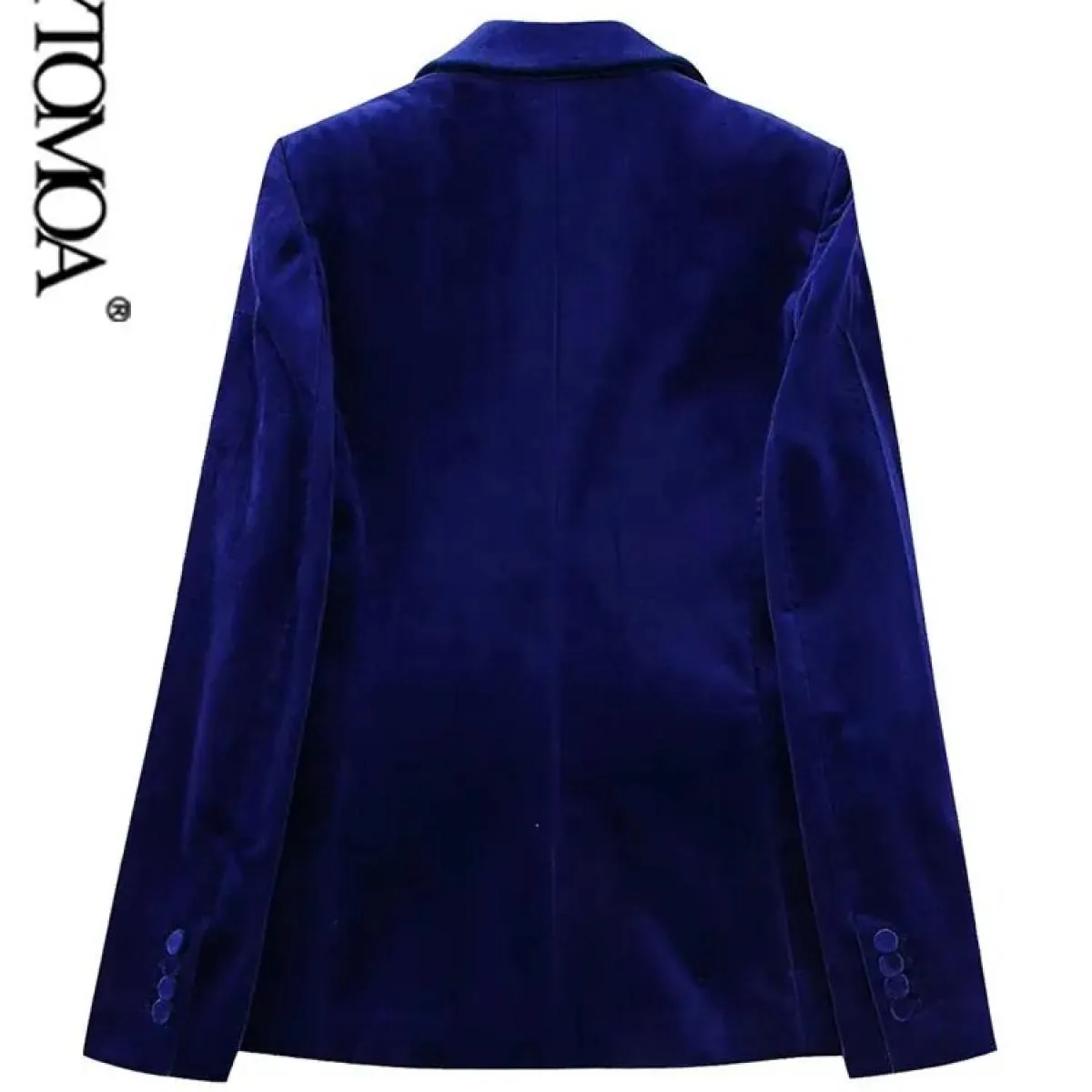 Kpytomoa Cappotto blazer in velluto aderente con bottoni sul davanti moda donna Cappotto vintage a maniche lunghe con patta Capi