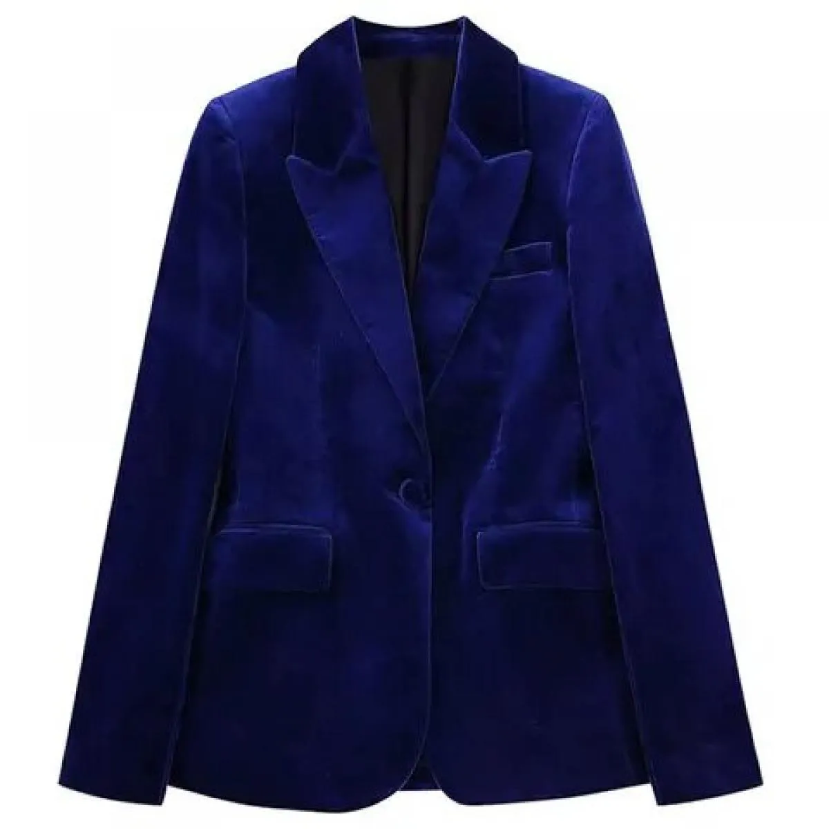 Kpytomoa Cappotto blazer in velluto aderente con bottoni sul davanti moda donna Cappotto vintage a maniche lunghe con patta Capi
