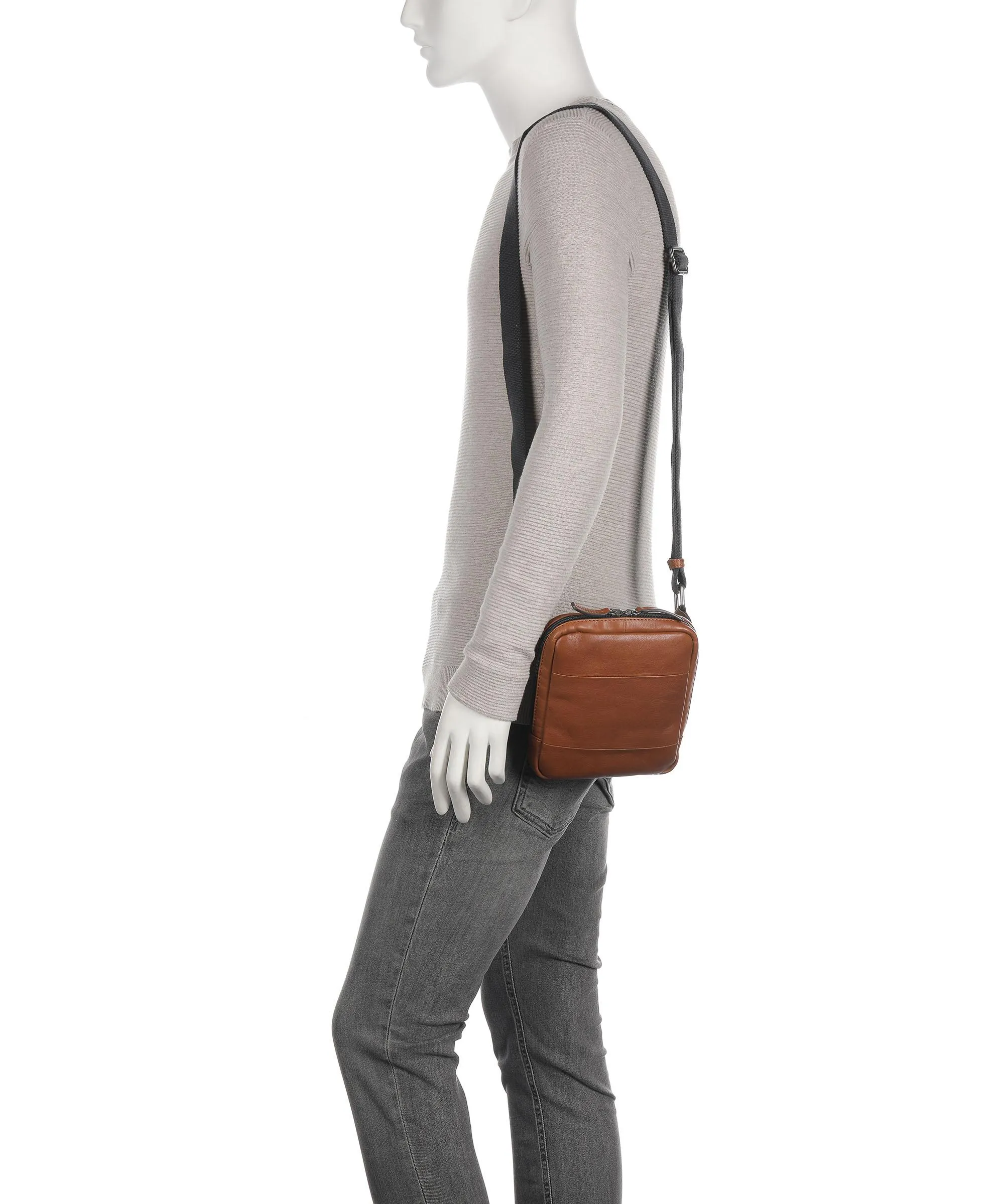  Leonhard Heyden Hamburg XS Borsa a tracolla pelle di vacchetta finemente grana cognac  