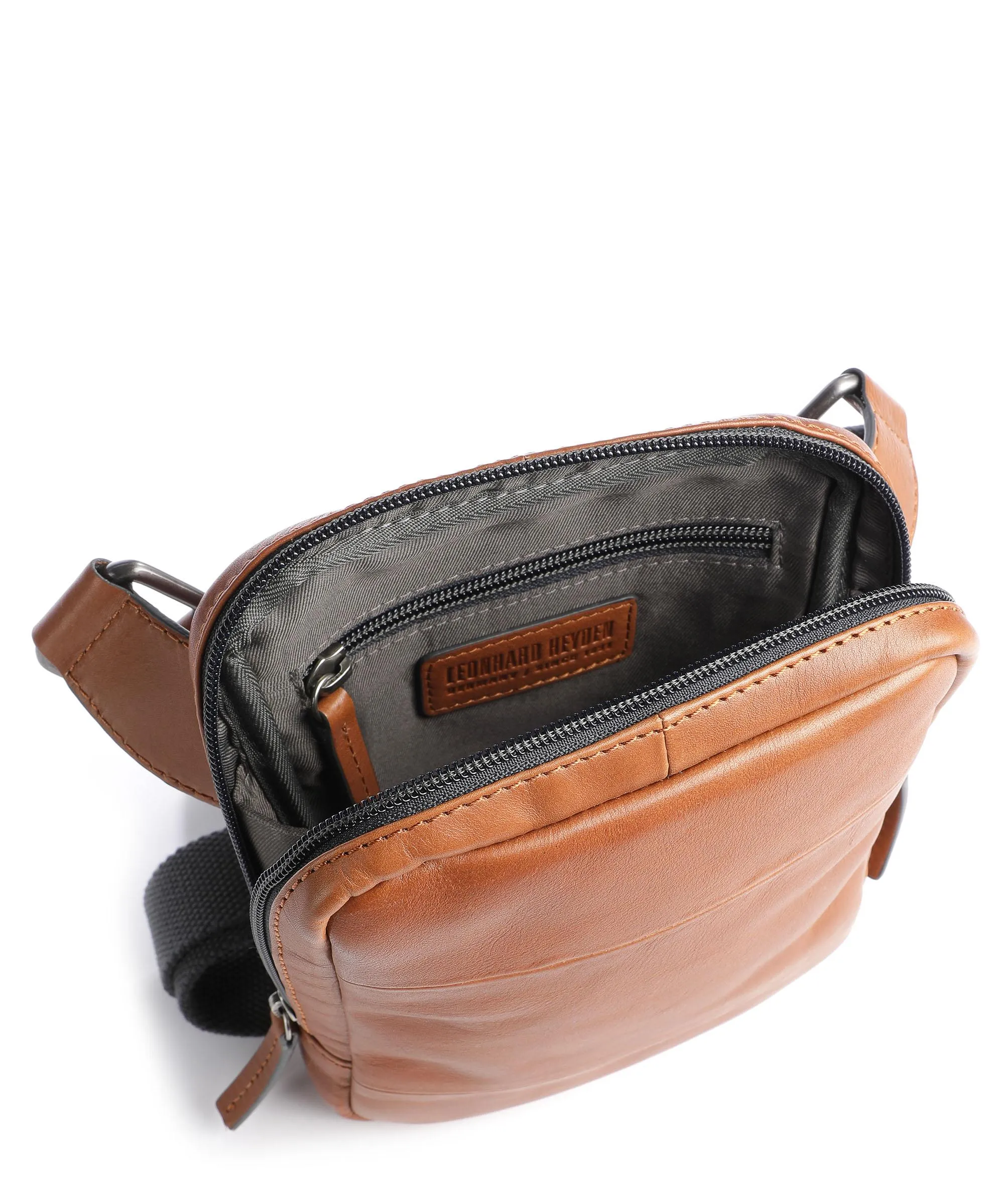  Leonhard Heyden Hamburg XS Borsa a tracolla pelle di vacchetta finemente grana cognac  