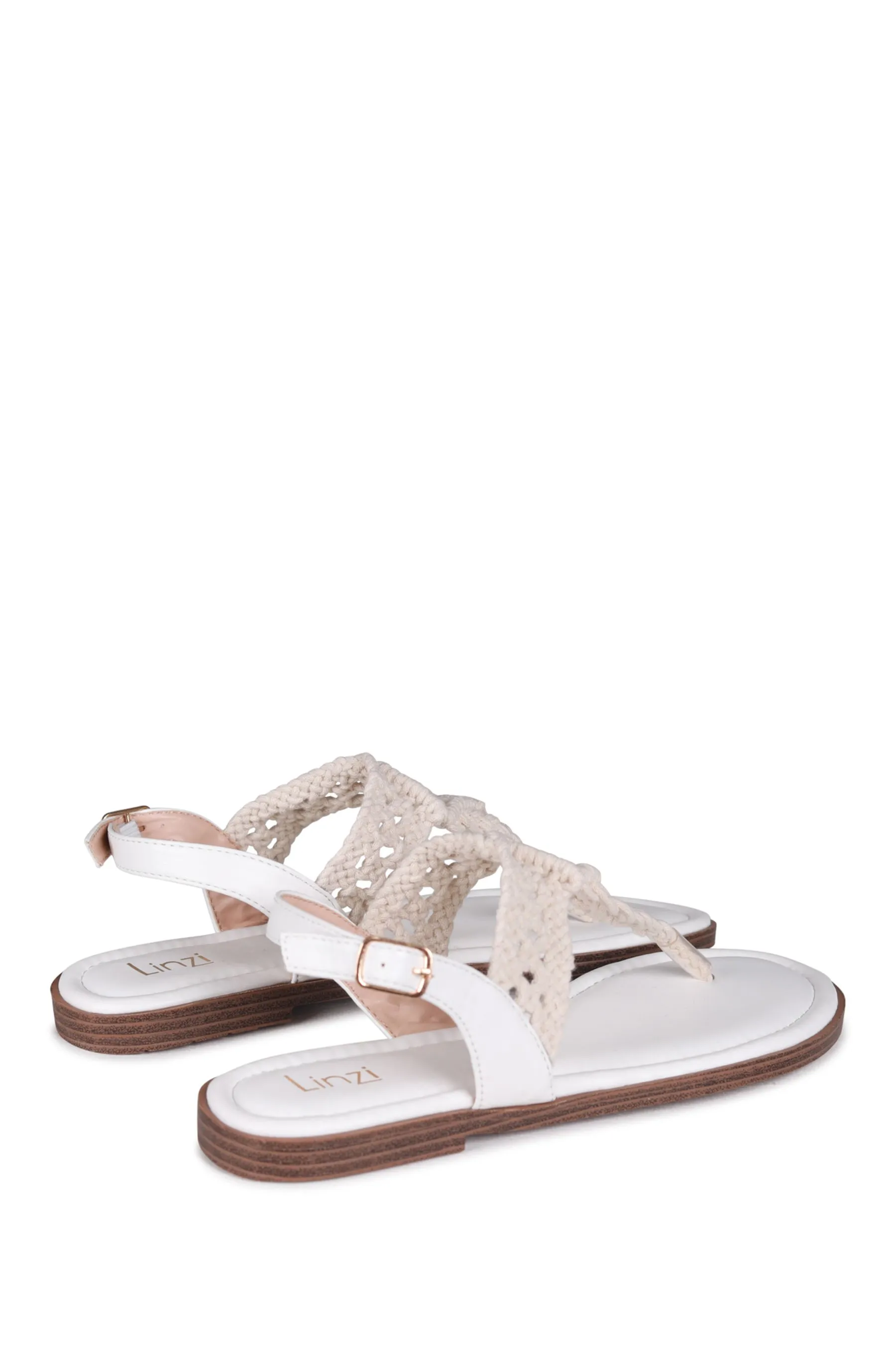 Linzi Astara - Sandali infradito in maglia con cinturino sul retro