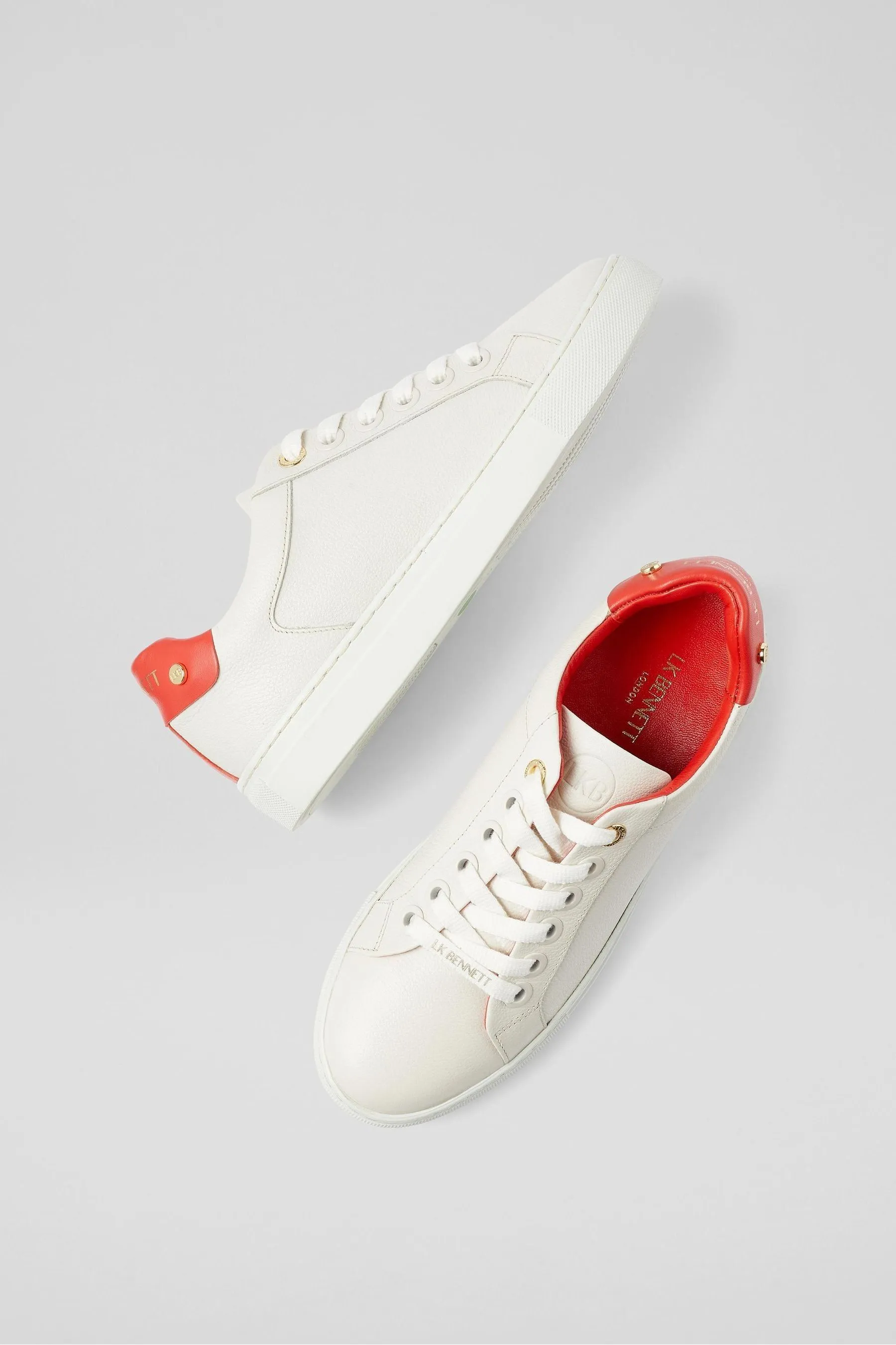 LK Bennett Signature Bianco and Rosso - Dtud - Scarpe da ginnastica classiche